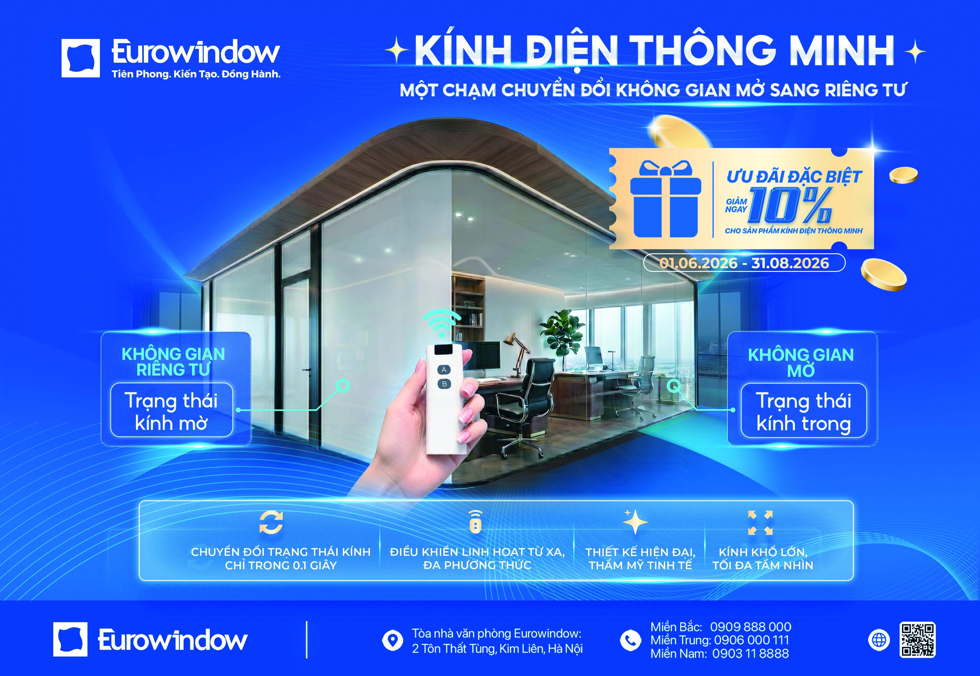 Chương trình khuyến mại đặc biệt dành cho khách hàng mua kính điện Eurowindow